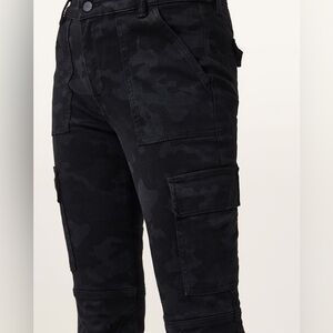 ALLSAINTS Duran Skinny Black Camo Cargo Jeans size 28 (a3